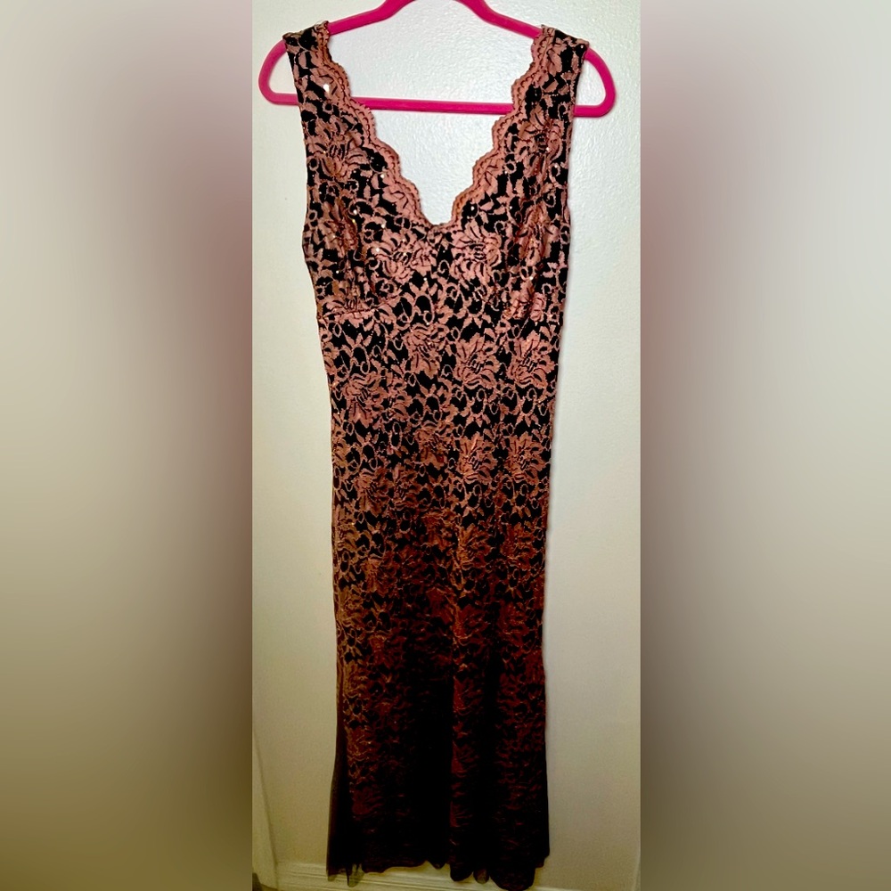Women’s full length gown pink and black size Medium